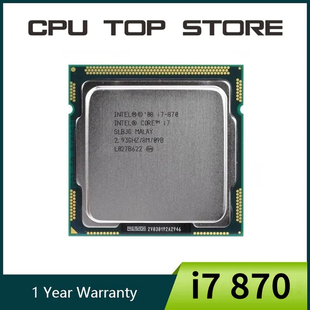 Used Core i7 870 2.93 GHz Quad-Core L3 8M Processor Socket 1156 CPU SLBJG 95W