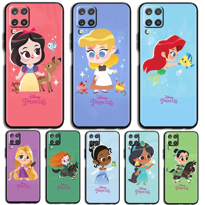 Princess Art Phone Case For Samsung Galaxy A73 A72 A71 A70 A53 A52 A51 A50 A42 A41 A40 A33 A32 A31 A30 A30S Black luxury Soft