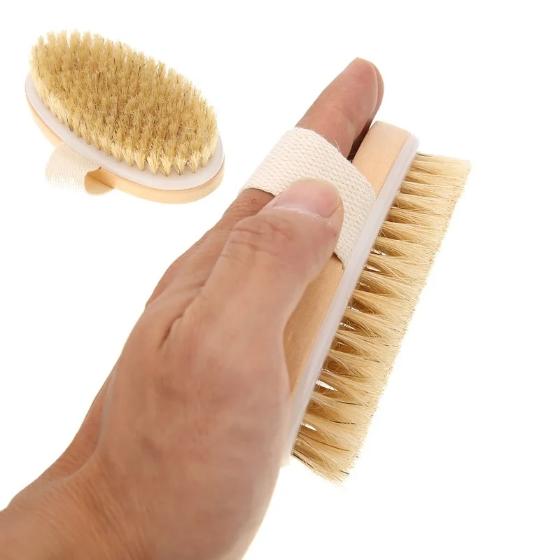 

Soft Natural Bristle SPA Brush Bathing Brush Wooden Shower Brush Skin Body Massage Brush Bathroom Accessories