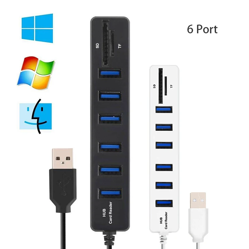 

Высокоскоростной USB-концентратор Mini usb-хаб 2,0 с 6 портами, USB-концентратор 2,0 для аксессуаров для ПК