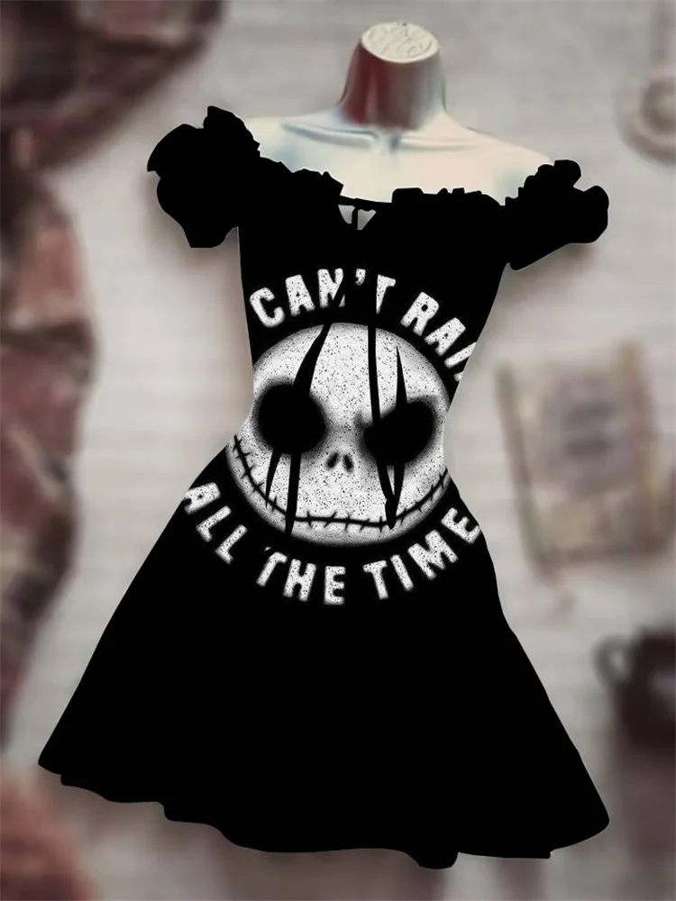 

Женские летние платья со средней талией, костюм на завязках с принтом черепа и ужасов на Хэллоуин, пляжная одежда в гавайском стиле на лето 2023