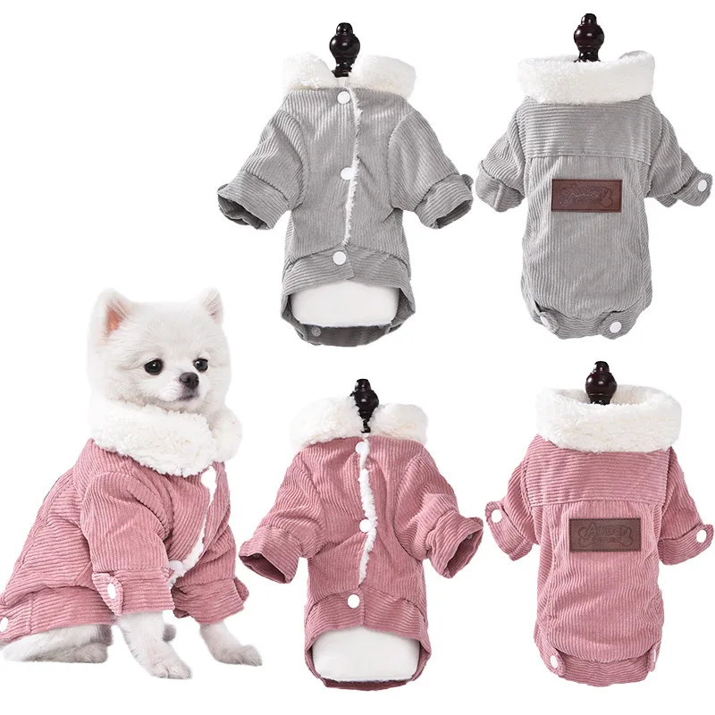 Lamb Coat Pet Dogs Fleece Collar Winter Clothes for Small and Medium Dogs Thick Fleece Warm Jacket Bichon Chihuahua Yorkshire