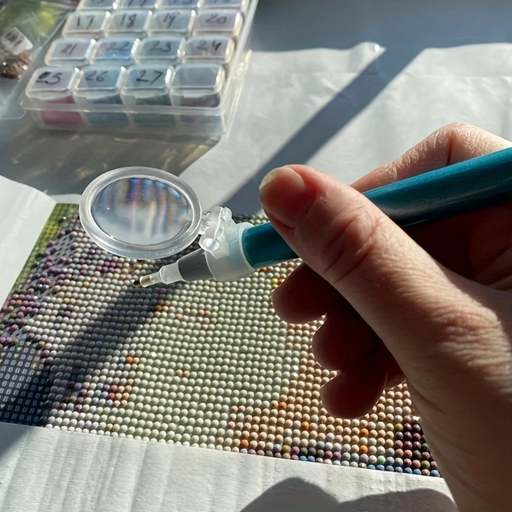 1-10 Шт. Алмазная Живопись Ручной Увеличительный Стеклянный Круглый Пластиковый