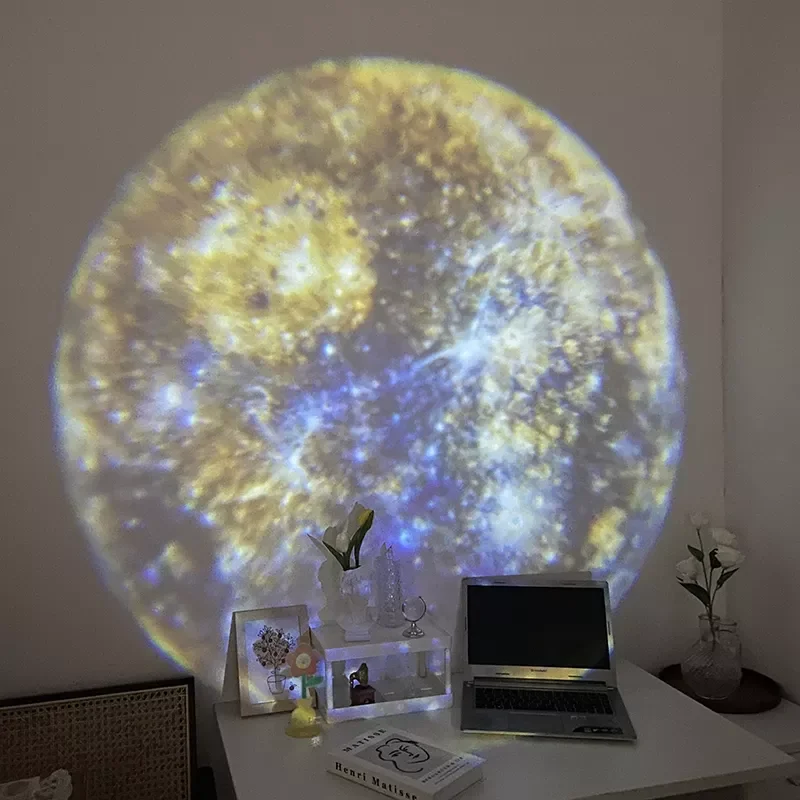 

Projection Lamp with 8pcs Light Sheets Photo Earth Sun Galaxy Light Projector Novelty Atmosphere Light Party Photo Props