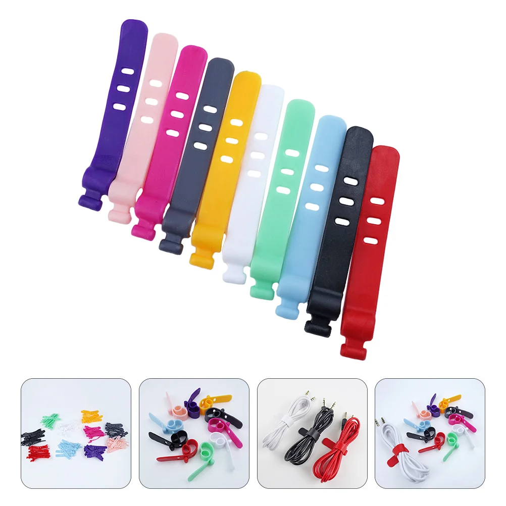 

50pcs Adjustable Silicone Strap Fastener Cord Management Organizers Cord Keepers