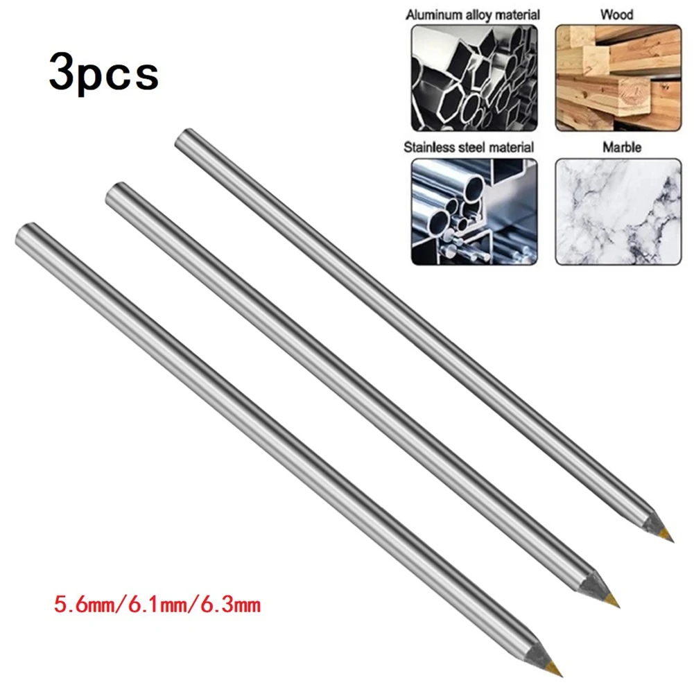 

3 Pcs Alloy Scribe Pen Carbide Scriber Pen Metal Wood Glass Tile Cutting Marker For Wood Metal Etching Tool Alloy Steel