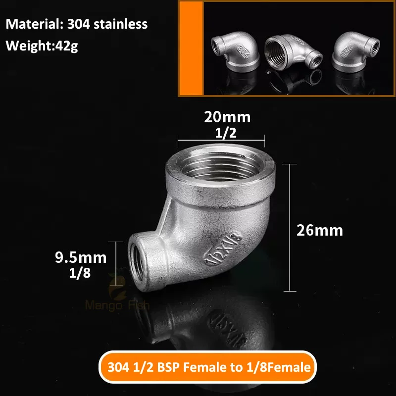 

Редукционный угловой фитинг из нержавеющей стали 304