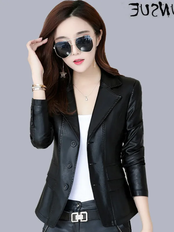 Jackets Coat Female Short Leather Women Black Jackets for Women 2023 Faux Leather Pu Spring Autumn Abrigo Mujer 910