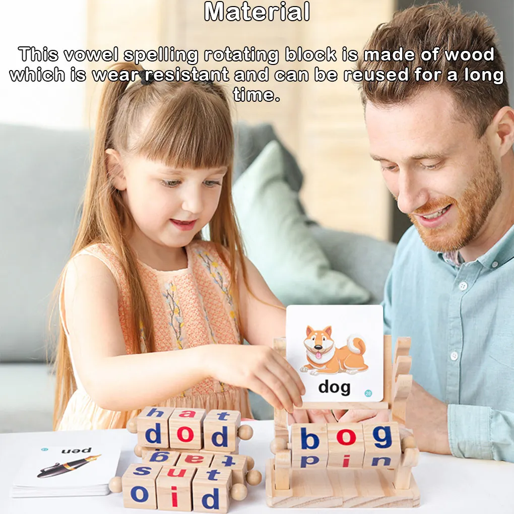 

Alphabet Spelling Blocks Children Education Letter Wood Toy Household