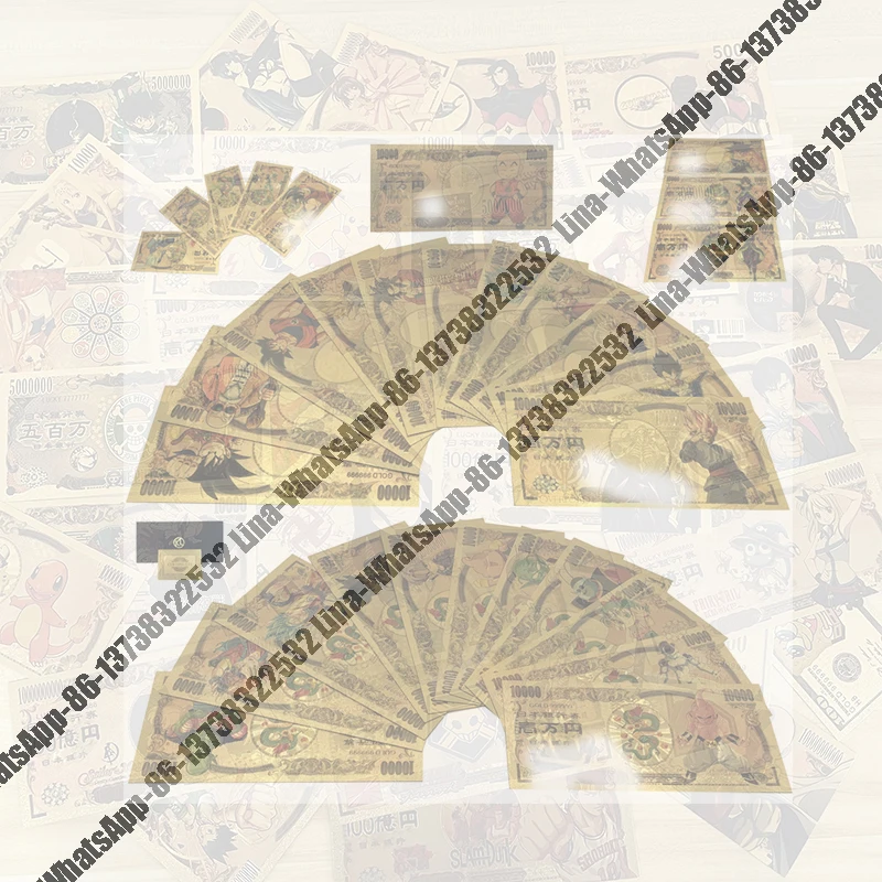 

Kelin 34 дизайна японское аниме Дракон мультфильм DBZ 10000 иен Золотые пластиковые банкноты для классической коллекции памяти детства