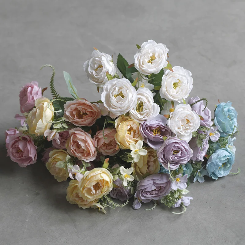 Искусственный цветок пион на 6 голов Элегантный искусственный цветочный букет