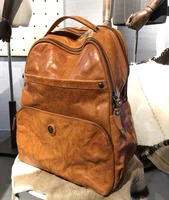 pndme vintage luxury top quality genuine leather mens large capacity backpack designer outdoor travel real cowhide big bookbag