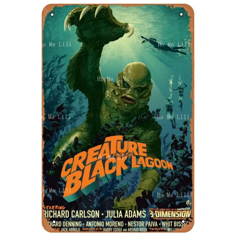 Металлическая жестяная вывеска существо из черной лагуны постер фильма