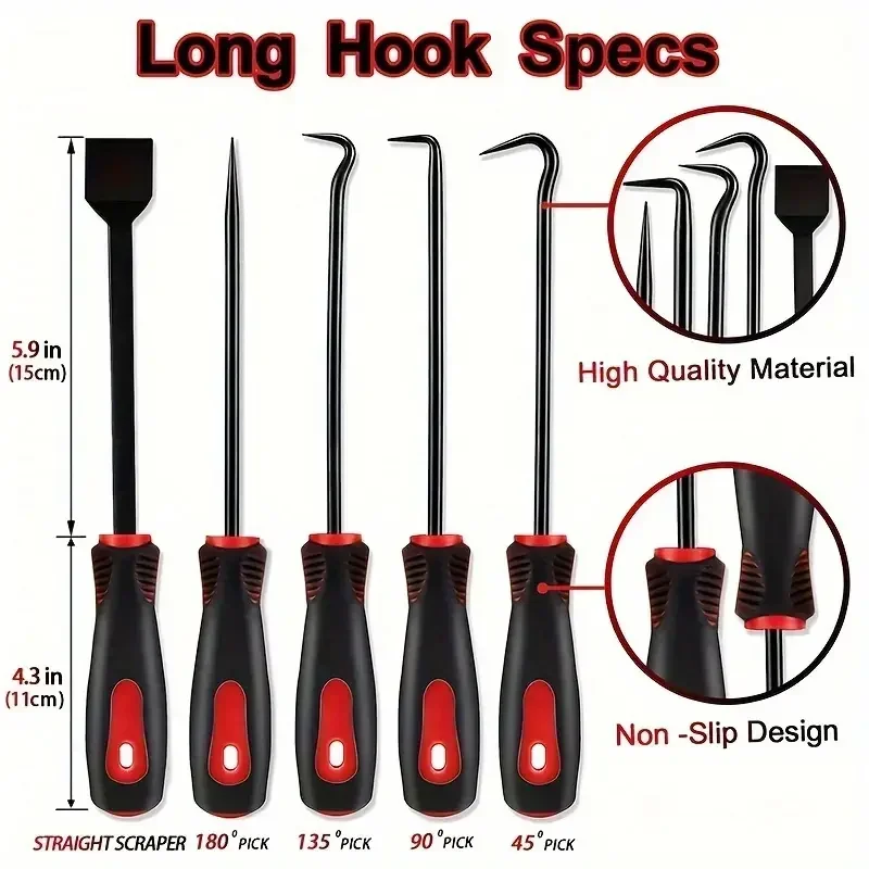 precision pick hook set with scraper 4 pcs 11 pcs automotive electronics maintenance tools high quality material non slip design details 2