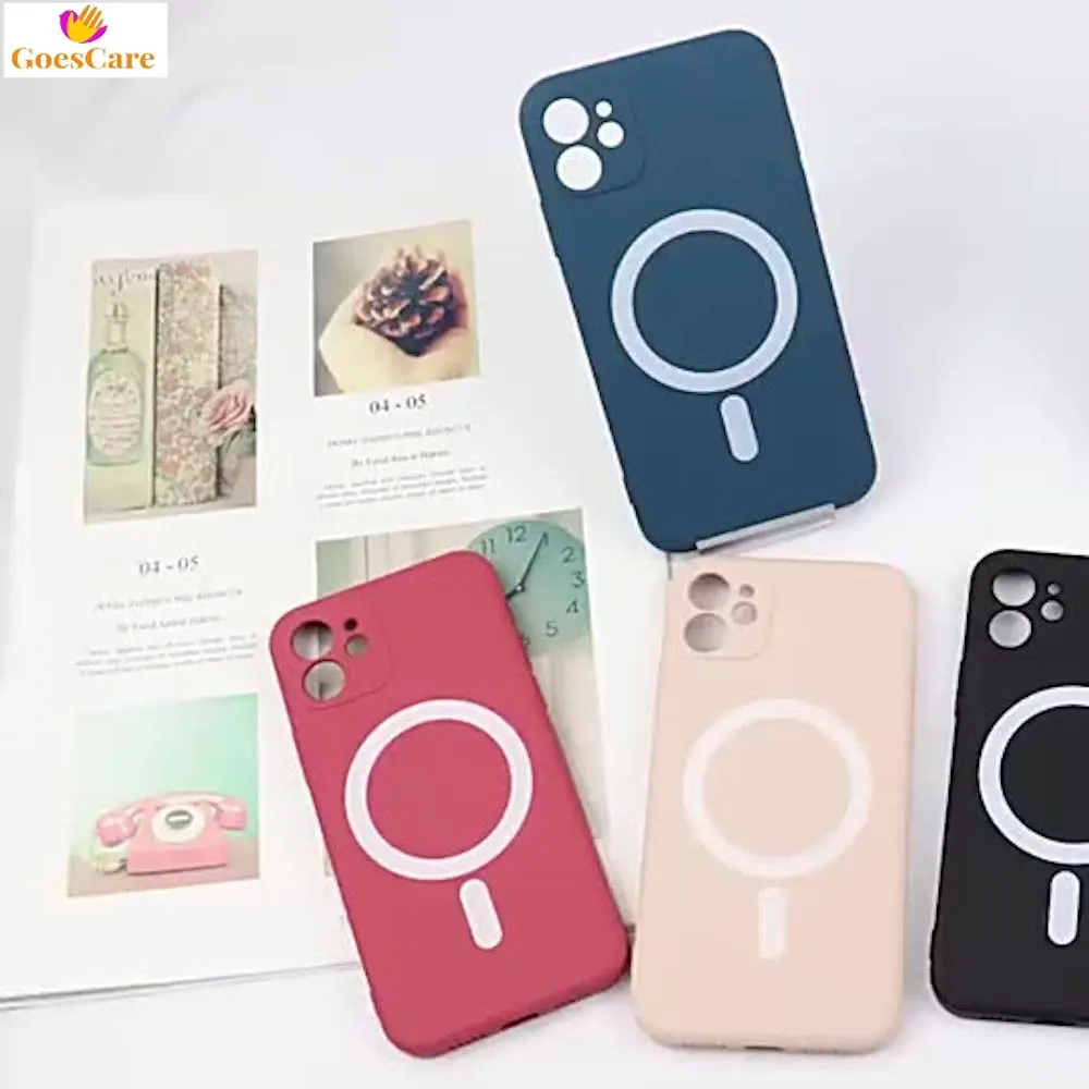 

Liquid StateSilicone Magnet Case for iPhone 13 12 11 Pro Max Or X XR XS Max Wireless Charger Magsafing Fro iPhone11 case Cover