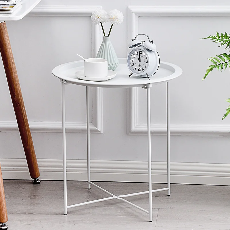 

Ins Nordic Modern Minimalist Coffee Table Books Bedside Sofa Side Table Living Room Light Luxury Mini Iron Small Round Table