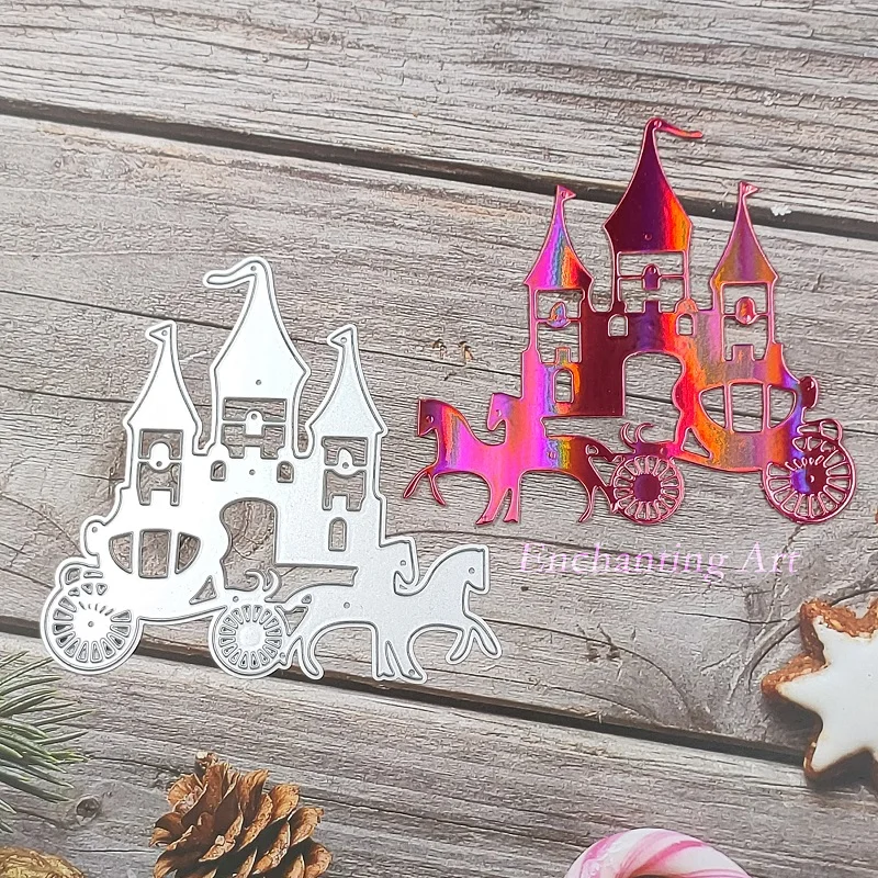 

The Castle and Carriage Metal Cutting Dies 2022 New Stencils for Scrapbooking/Photo Album Decorative Embossing DIY Paper Cards
