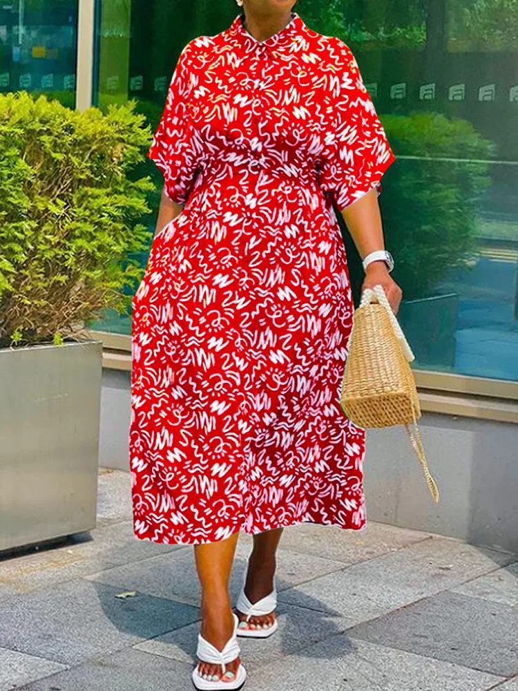 

Женское платье-рубашка с карманами, на пуговицах