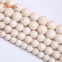 natural stone white coral fossils beads round loose spacer beads for jewelry making diy bracelets necklaces 6 8 10 12mm 15 inch