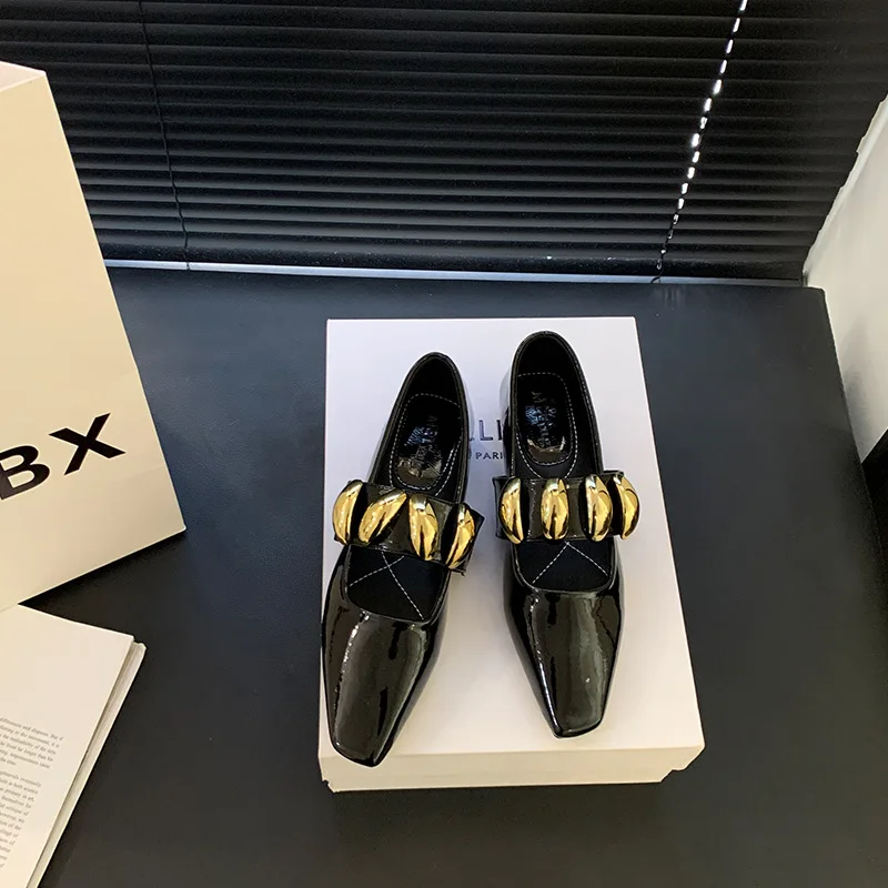 Повседневная женская обувь элегантная Modis с квадратным носком лето 2024 новое