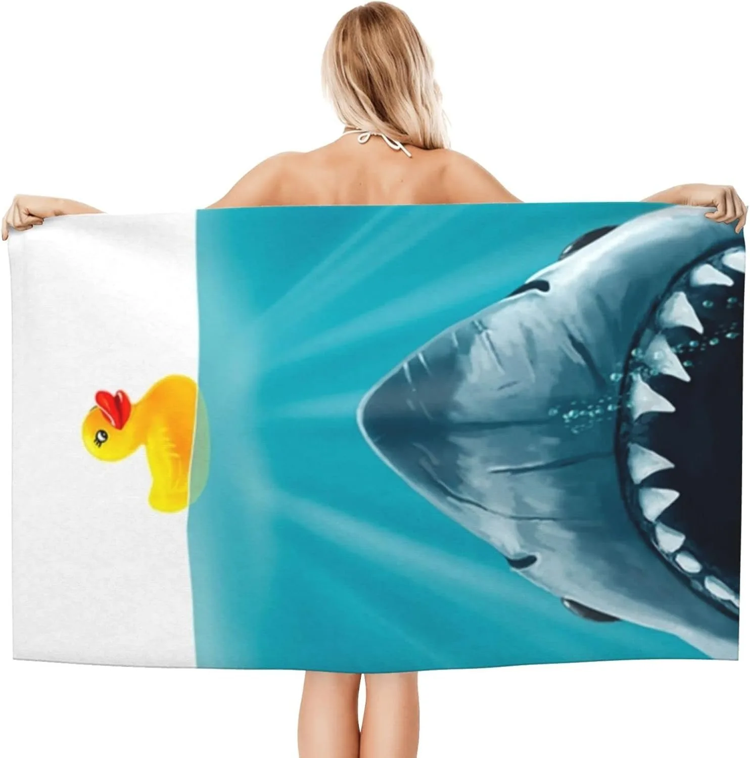 Фото Пляжное полотенце Big Shark Arts для семейных принадлежностей, друзей, подарки, быстросохнущее, без песка, для ванны, йоги, туризма, пляжа, тренажерного зала, кемпинга, плавания №4