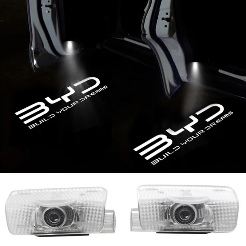 

2PCS LED Car Door Welcome Laser Lights Auto Projector Courtesy Ghost Shadow Decorative Lamp for BYD ATTO3 YUAN PLUS Badge Logo