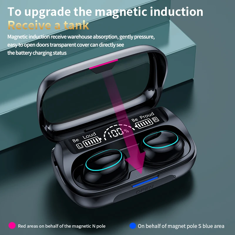 

Touch Control Earbuds Stereo 55mAh Sports Earphone Led Digital Display Wireless Headset For Huawei Tws Headphones