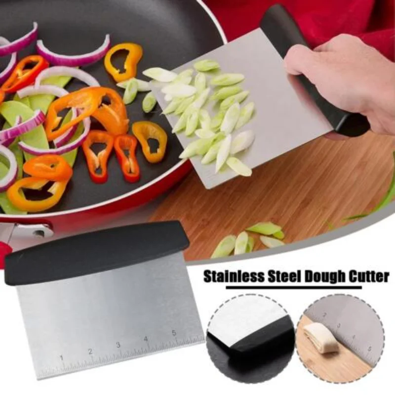 

Stainless Steel Cake Scraper Pastry Cutters Baking Cake Cooking Dough Scraper Fondant Spatulas Edge DIY Baking Decorating Tools