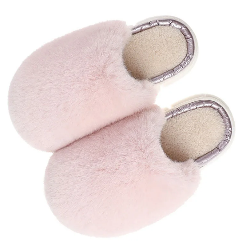 

Winter Cotton Slippers Warm Thick Bottom Home Slippers For Women Plush Couple Shoes Fashion House Female Flat Shoes Girls Sandal