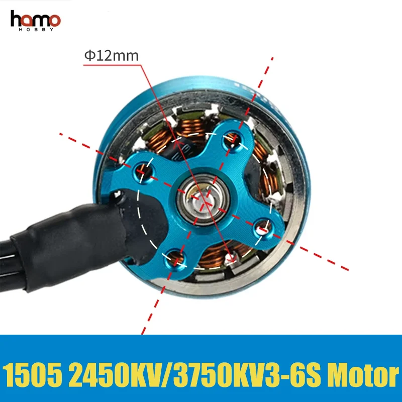 Hamo HOBBY 1505 2450KV/3750KV Бесщеточный двигатель 3 ~ 6S Lipo для 2 5 4 дюймов пропеллера FPV Race Drone