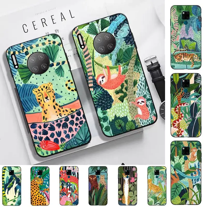 

Cute Cartoon Anime Sloth Leopard Phone Case for Huawei Mate 10 20 lite pro Y 5 6 7 8 9 prime 2019