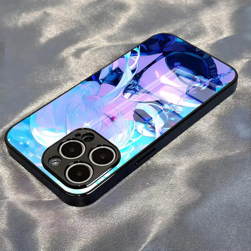 Фото Чехол для телефона Y-Yowane Haku для iPhone 17 Pro Max, 17e, 16, 15, 14 Pro Max, 13, 12 Plus, стеклянная накладка. №2