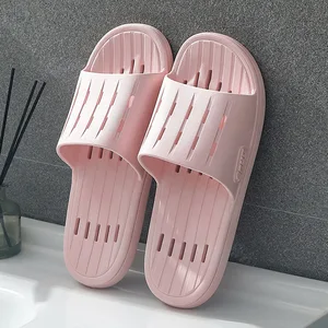 Women Bathroom Slippers Man Leaky Slippers Unisex Non-slip Flat Floor Slippers Men Pool Beach Sandal Home Light Weight  Slides