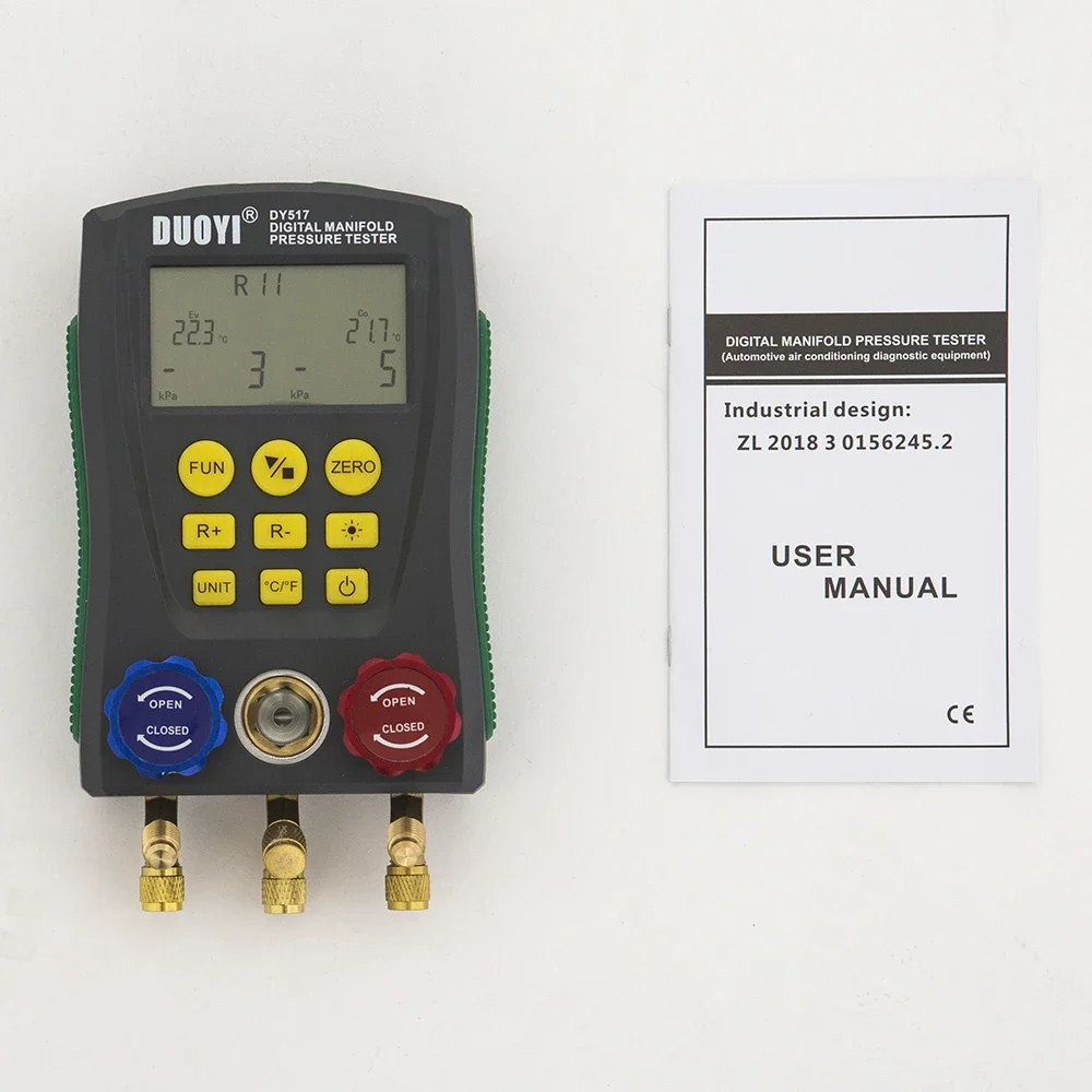 DY517 Цифровой манометр хладагента HVAC Вакуумное давление Температура Тест утечки