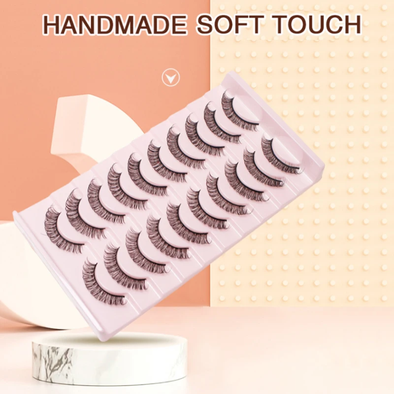 10 пар натуральных нижних ресниц для макияжа мягкие прозрачные тонкие ленты