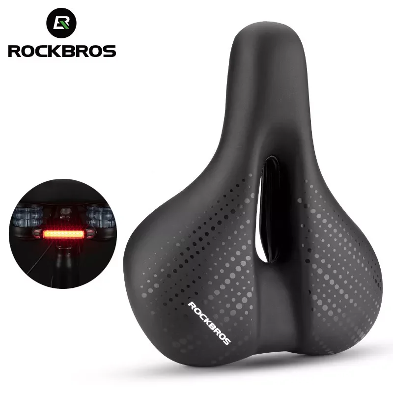 

ROCKBROS Cycling Seat Saddle with Rear light Ultralight Breathable Bicycle Saddle Seat Mtb Superlight Bike Saddle Accessories