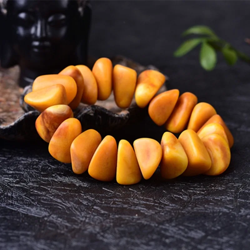 Желтый браслет с медовым воском и янтарным куриным маслом минималистичный