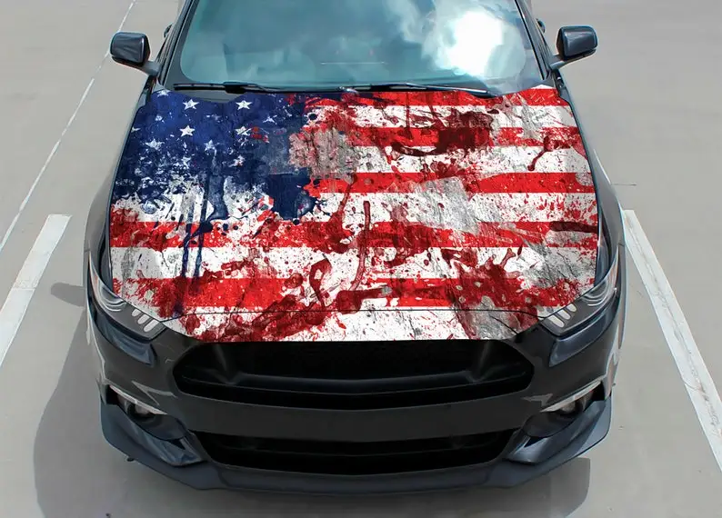 

Car hood decal vinyl sticker graphic wrap decal american flag truck decal truck graphic bonnet decal skull f150 jeep CUSTOM