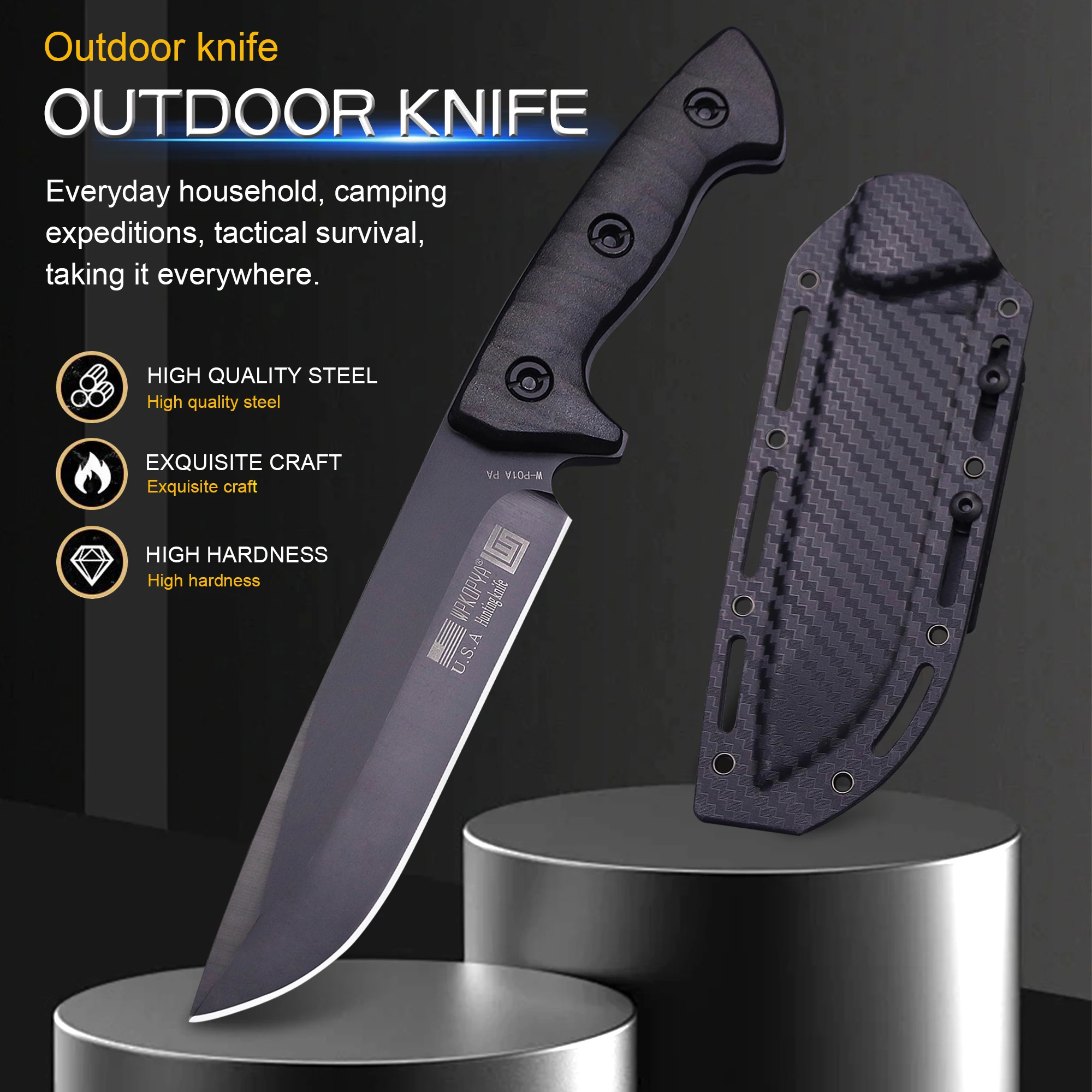 Портативный походный нож с прямым лезвием из нержавеющей стали 440C WPKOPYA брендовый