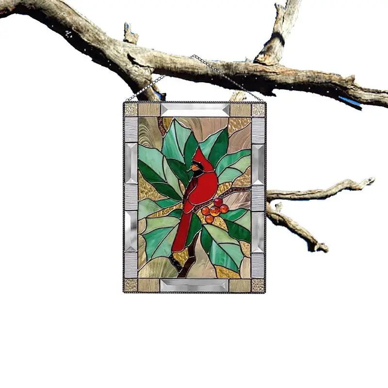 

Stained Acrylic Bird Sunshade Colorful Garden Dream Catcher Simulated Bird Hung Pendant For Garden Decor Wall Decor