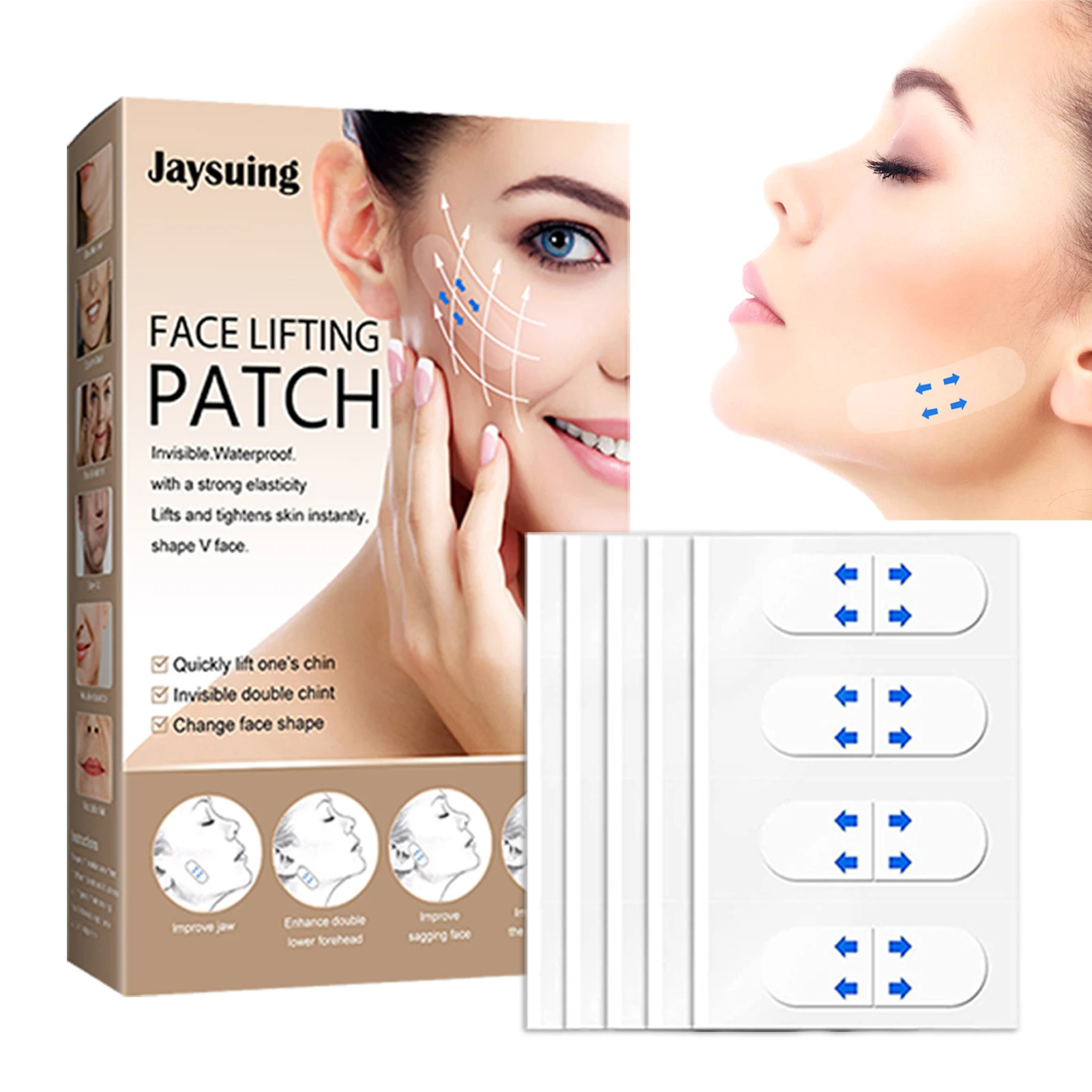 

Face Lift Tape 120Pcs Face Tape Lifting Invisible Instant Face Lifting Stickers Waterproof Elasticity Lift Patches Long-lasting