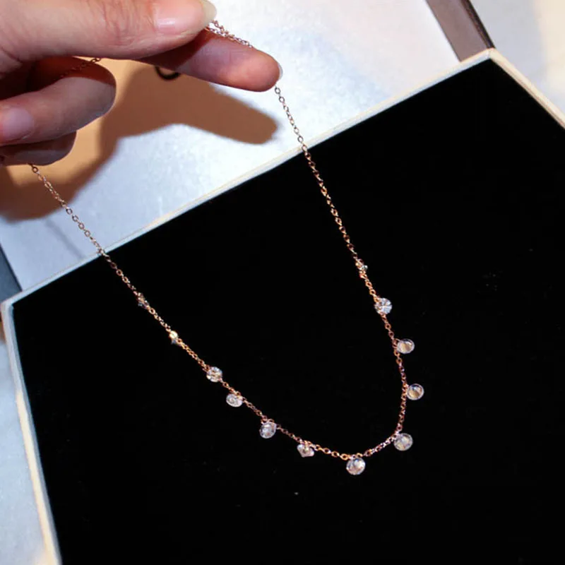 Ожерелье ENSHIR с подвеской из циркония для женщин элегантное французское
