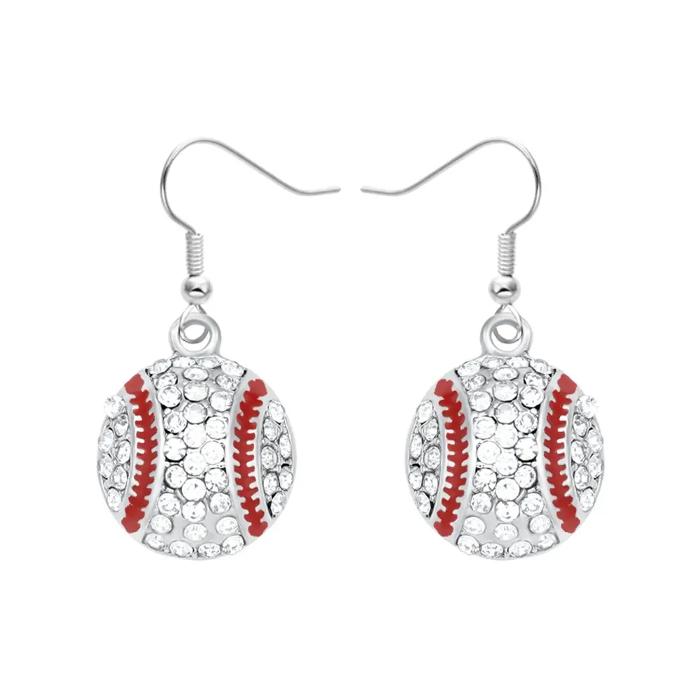 Бейсбольный Софтбол Хрустальная эмаль висячее ожерелье блестящее Спортивное