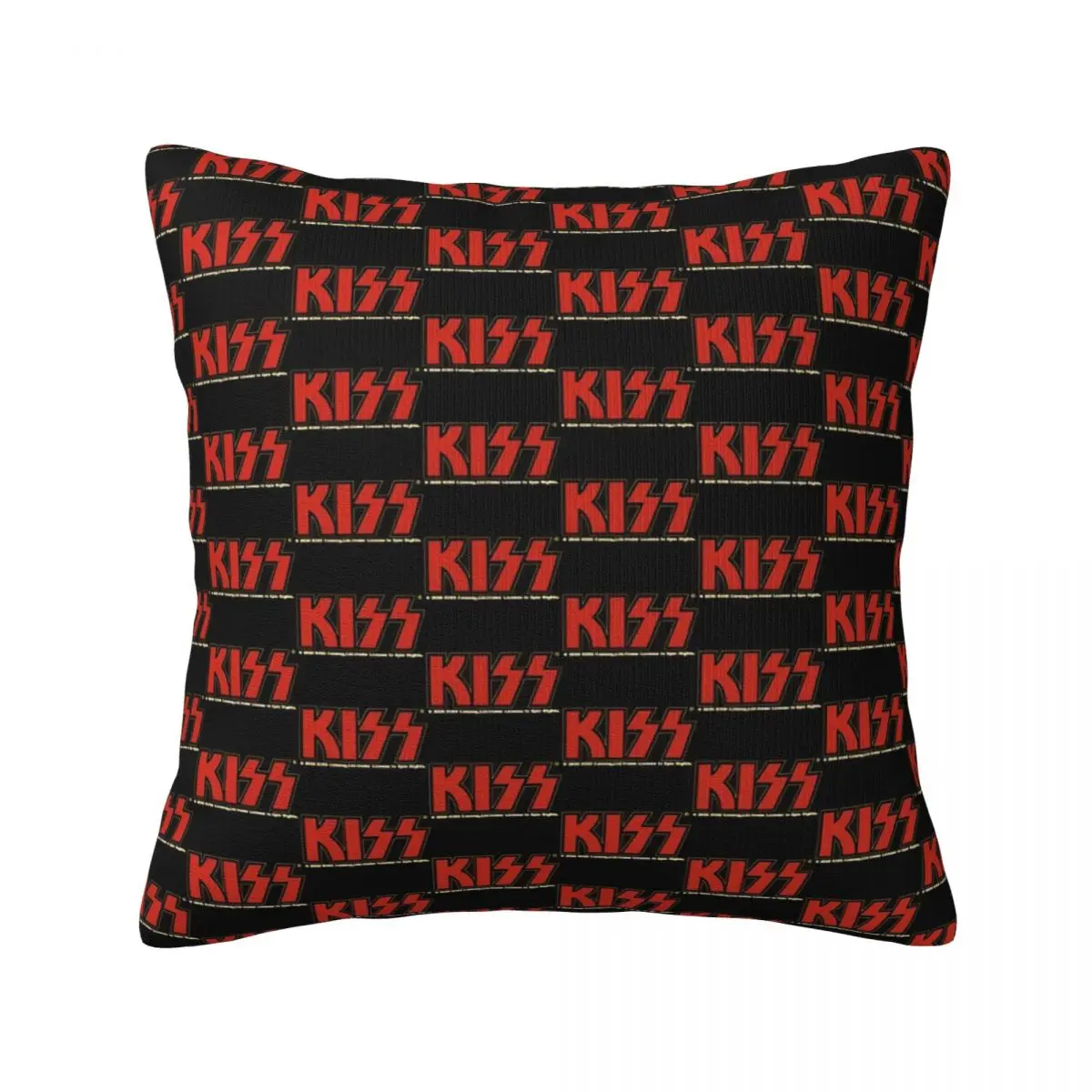 

Kiss Band Print Pillow Case KISS Logo Polyester Travel Pillowcase Zipper Summer Soft Cover