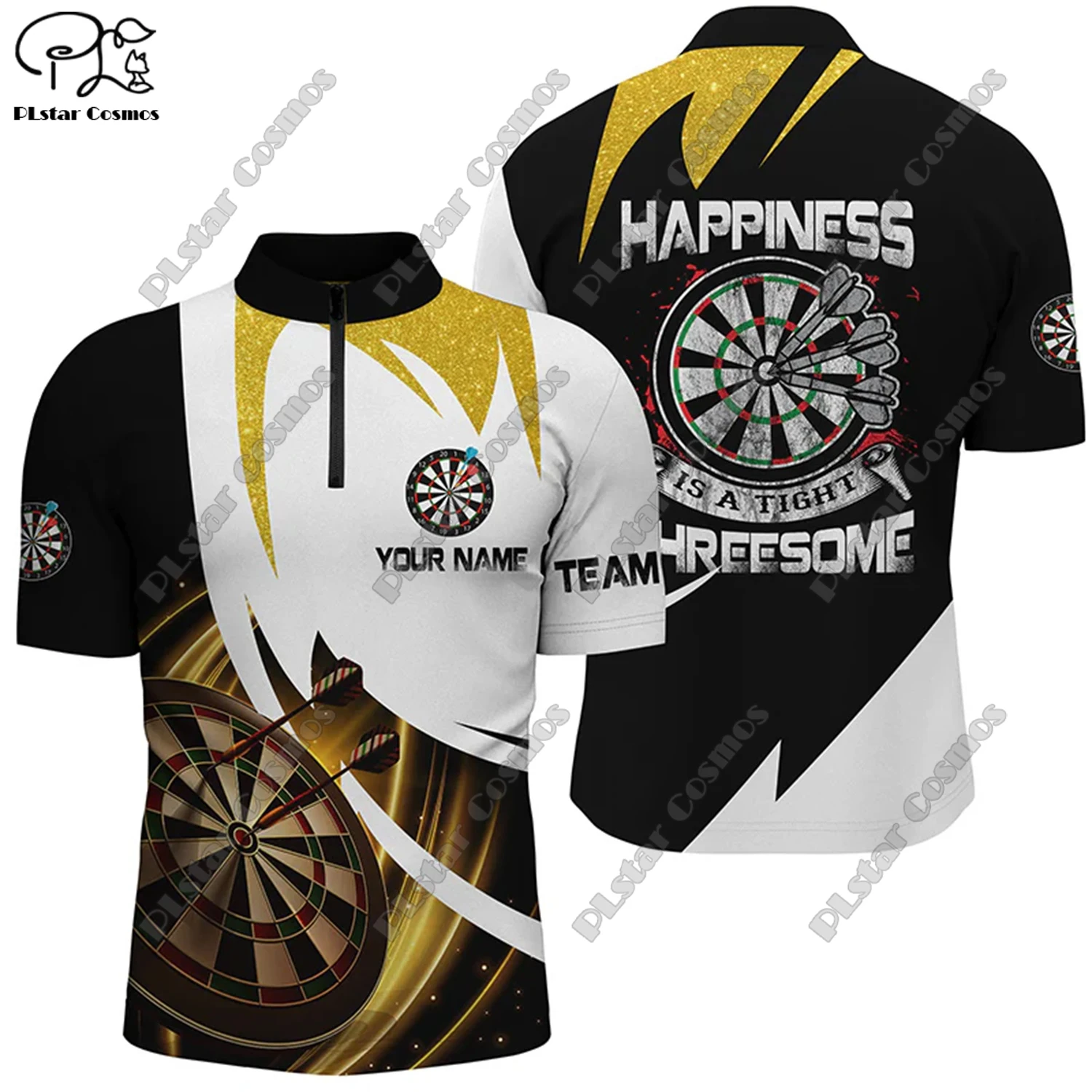 Новинка рубашка-поло унисекс с 3D-принтом пламени воротником-стойкой и молнией