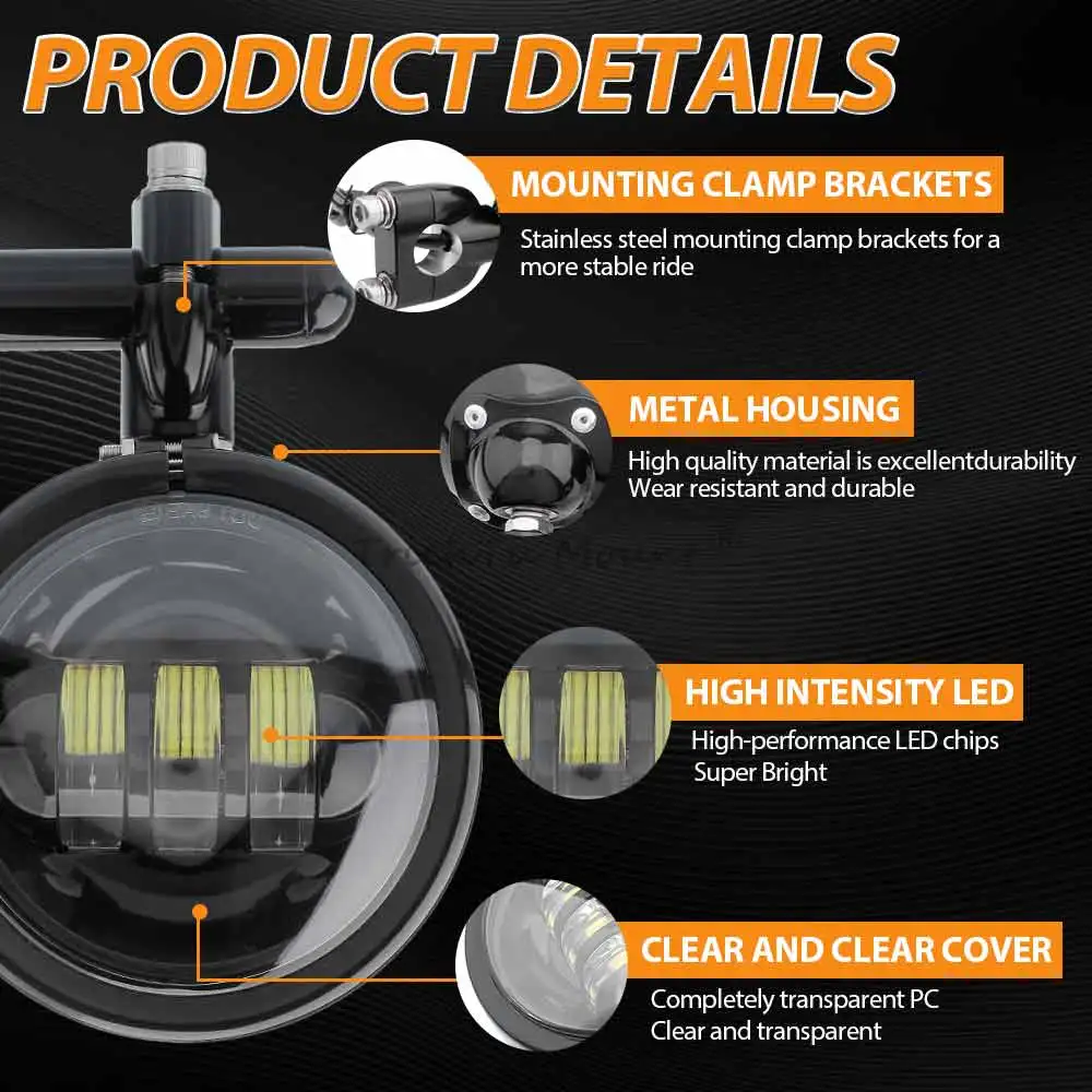 Кронштейн противотуманной фары мотоцикла 30 Вт 4 5 дюйма противотуманные
