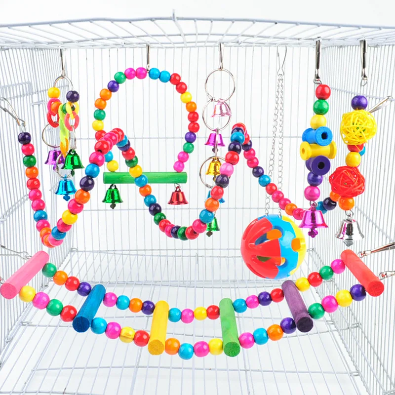 

10-Piece Parrot Toy Parrot Combination Play Set Bird Toy Bird Accessories