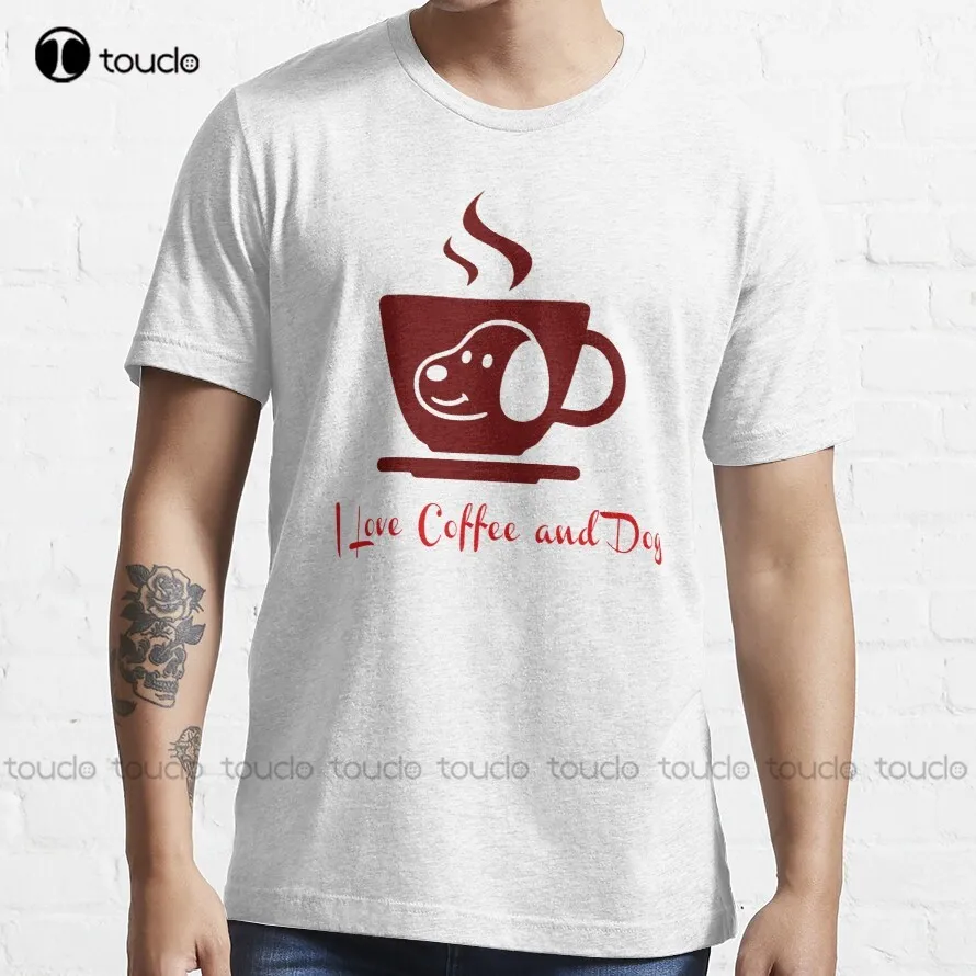 

Кофейный влюбленный: я люблю кофе и собаку, трендовая футболка, мужские Гавайские футболки, футболки, цифровая печать, дышащая хлопковая Рет...