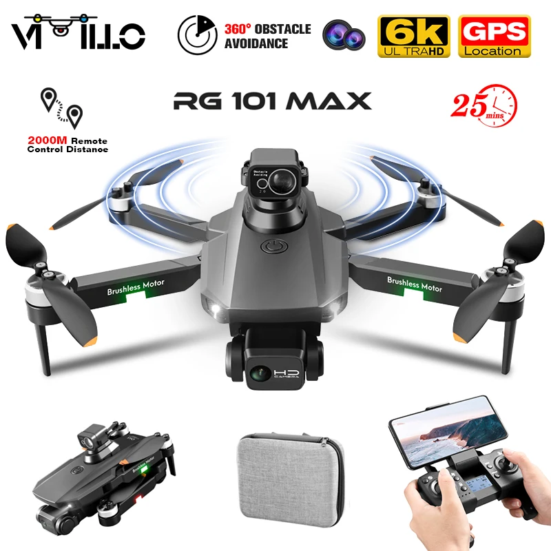 

RG101 MAX GPS Drone 4K Professional 8K HD Camera 5G Dron Quadcopter Obstacle Avoidance RC Brushless Dron VS KF101