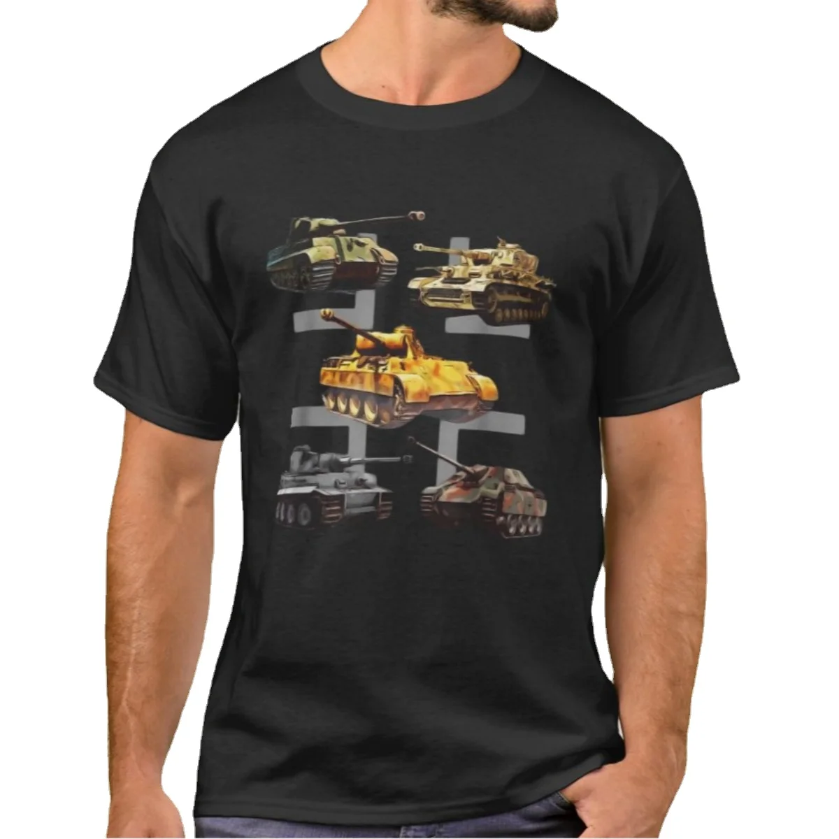 

WW2 German Panther Jagdpanther Tiger 1 Tiger 2 Tanks T-Shirt. Summer Cotton Short Sleeve O-Neck Mens T Shirt New S-3XL